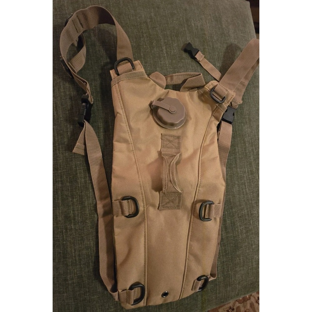 Kms Tactical Hydration Pack Carrier Coyote Brown Molle Water Bladder Pouch Hiker